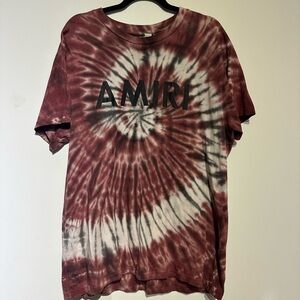 AMIRI Men's Tie-Dye T-Shirt - Red and White Authentic